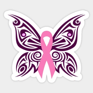 Breast Cancer Awareness Butterfly Sticker